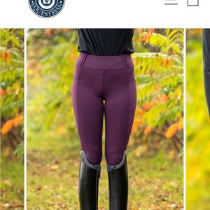 Stylish dark purple Equestrian leggings